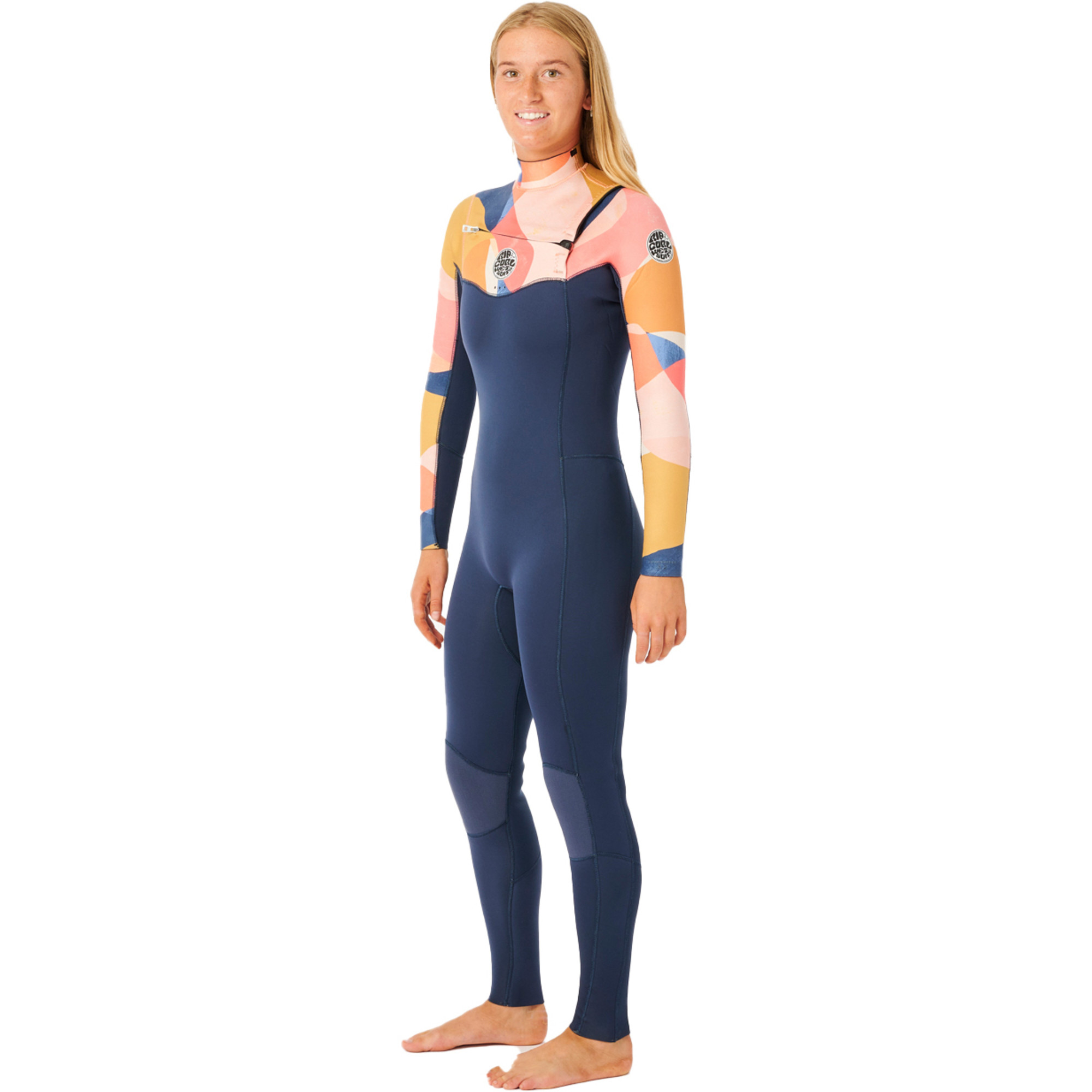 2023 Rip Curl Womens Dawn Patrol 4/3mm Chest Zip Wetsuit WSM9BS Peach